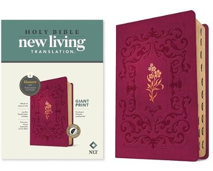 Picture of NLT Giant Print Bible, Filament-Enabled Edition (Leatherlike, Cranberry Flourish, Indexed, Red Letter)