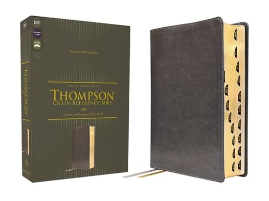 Picture of Esv, Thompson Chain-Reference Bible, Leathersoft, Gray, Red Letter, Thumb Indexed