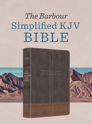 Picture of The Barbour Simplified KJV Bible--Deluxe Edition [Two-Tone Brown Stitched Cross]