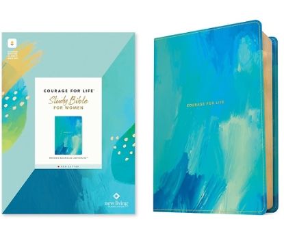Picture of NLT Courage for Life Study Bible for Women, Filament Enabled (Leatherlike, Brushed Aqua Blue, Red Letter)