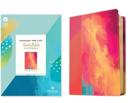 Picture of NLT Courage for Life Study Bible for Women, Filament Enabled (Leatherlike, Fierce Pink, Red Letter)