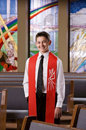 Picture of Descending Dove Felt Confirmation Stole - Red