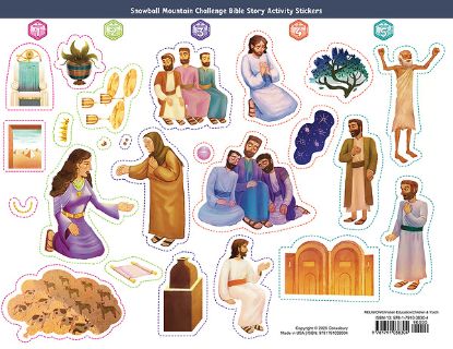 Picture of VBS 2026 Snowball Mountain Challenge Bible Story Activity Stickers (Pkg of 6)