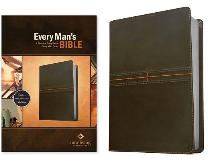 Picture of Every Man's Bible NLT (Leatherlike, East-West Grey)