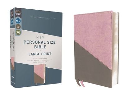 Picture of Niv, Personal Size Bible, Large Print, Leathersoft, Pink/Gray, Red Letter Edition, Comfort Print