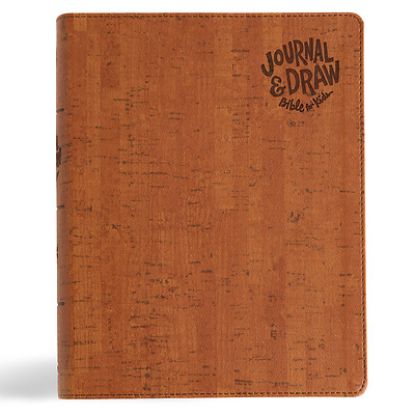 Picture of CSB Journal and Draw Bible for Kids, Brown Cork Leathertouch