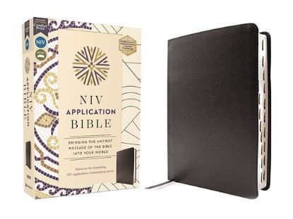 Picture of NIV Application Bible, European Bonded Leather, Black, Red Letter, Thumb Indexed, Comfort Print
