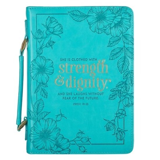 Picture of Bible Cover Fashion Extra Large She Is Clothed with Strength Proverbs 31
