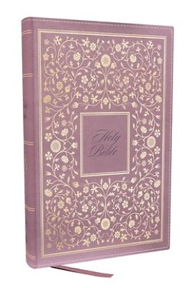 Picture of Nkjv, Personal Size Thinline Bible with Cross References, Pink Leathersoft, Comfort Print, Red Letter, Thumb Indexed
