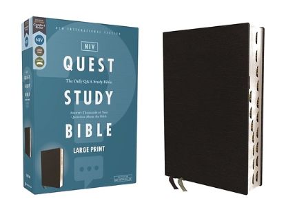 Picture of Niv, Quest Study Bible, Large Print, Bonded Leather, Black, Thumb Indexed, Comfort Print