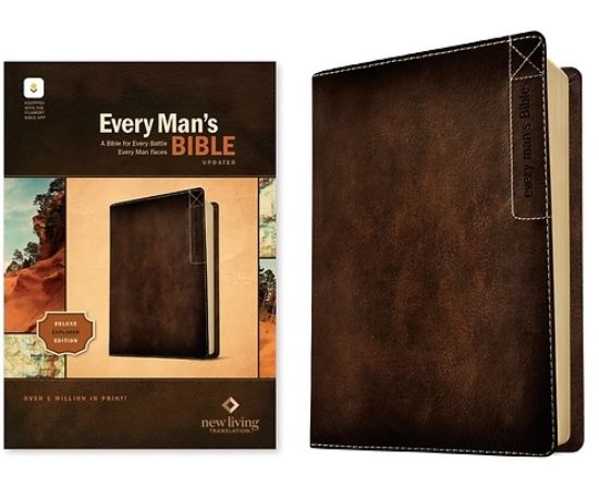 Picture of NLT Every Man's Bible, Filament Enabled, Deluxe Explorer Edition (Leatherlike, Brown, Red Letter)