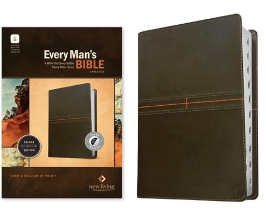 Picture of NLT Every Man's Bible, Filament Enabled (Leatherlike, East-West Grey, Indexed, Red Letter)