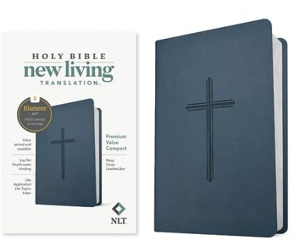 Picture of NLT Premium Value Compact Bible, Filament Enabled (Leatherlike, Navy Cross)
