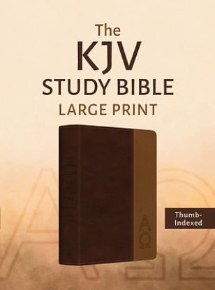 Picture of The KJV Study Bible, Large Print (Indexed) [Two-Tone Brown Alpha & Omega]