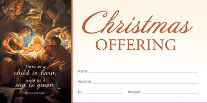 Picture of Christmas Unto Us a Child is Born Offering Envelope