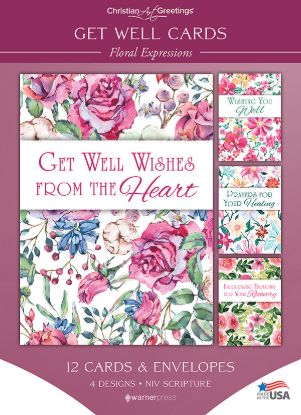 Picture of Floral Expressions Get Well Cards - Box of 12