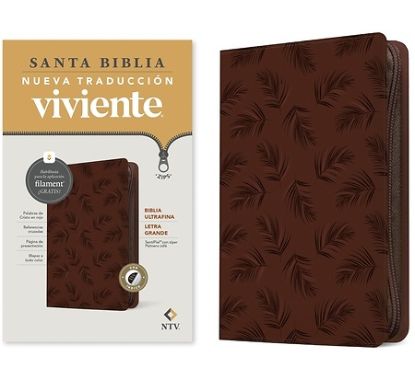 Picture of Biblia Ultrafina Ntv, Letra Grande de Zíper Con Filament (Sentipiel, Palmera Café, Índice, Letra Roja)
