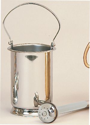 Picture of Koleys K189 6 1/2" Holy Water Pot & Sprinkler Stainless Steel