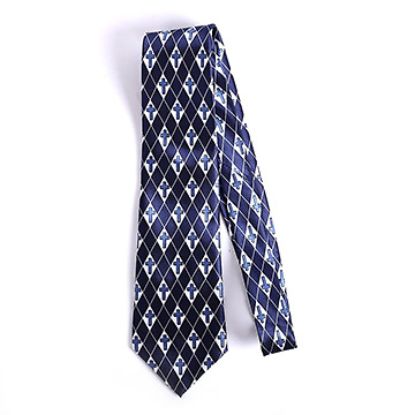 Picture of Poly Diamond Cross Navy Tie