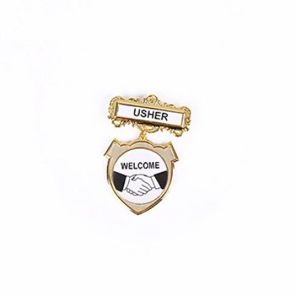 Picture of Badge Shield Usher Shaking Hands Magnet