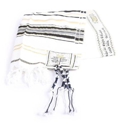 Picture of Prayer Shawl Hebrew Messianic W/Tallit Black 72"X22"