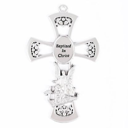 Picture of Wall Cross Pewter Baptized in Christ 6"