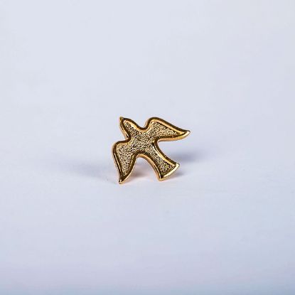 Picture of Lapel Pin Descending Dove Outline Gold PK6