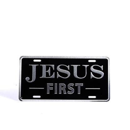 Picture of Autotag Deluxe Jesus First Silver