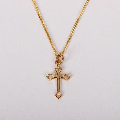 Picture of Necklace Cutout Cross Gold Over Ss 16-18"