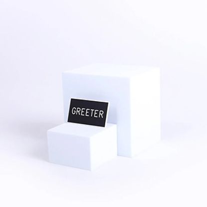 Picture of Badge Engraved Greeter Black Clip