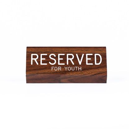 Picture of Sign Engraved Pew Reserved for Youth Walnut 3 X 6