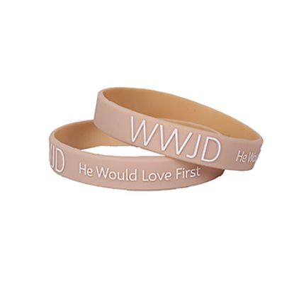 Picture of Bracelet Silicone WWJD He Would Peach PK12