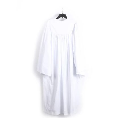Picture of Baptismal Gown Box Pleat White Small - Poly - Weighted