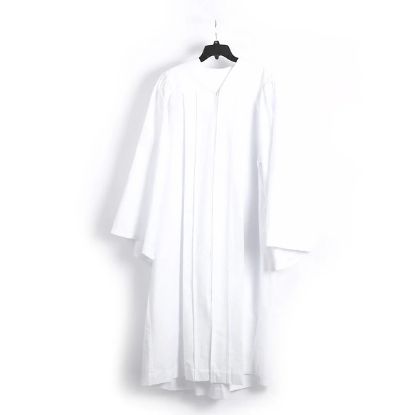 Picture of Baptismal Gown Box Pleat White Small - Poly Cotton - Weighted