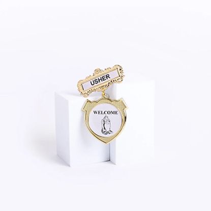 Picture of Badge Shield Usher Praying Hands Welcome Magnet