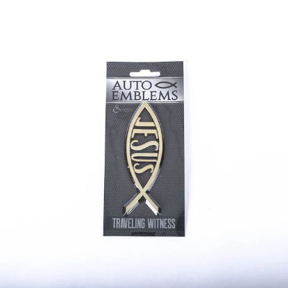Picture of Auto Emblem Jesus Fish Gold PK6