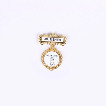 Picture of Badge Fancy Round JR. Usher Praying Hands Welcome Pin