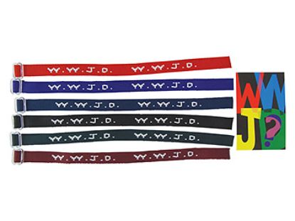 Picture of Bracelet Woven WWJD Assorted Colors W/ Card PK12