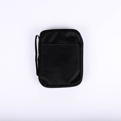 Picture of Bible Cover Canvas Black Plain Medium