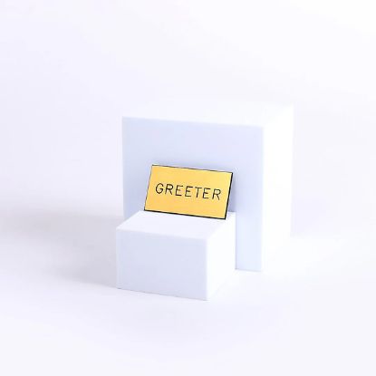 Picture of Badge Engraved Greeter Gold Magnet