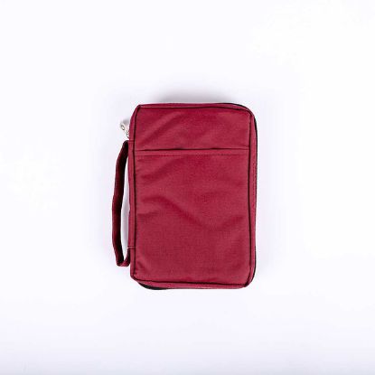 Picture of Bible Cover Canvas Burgundy Plain Small