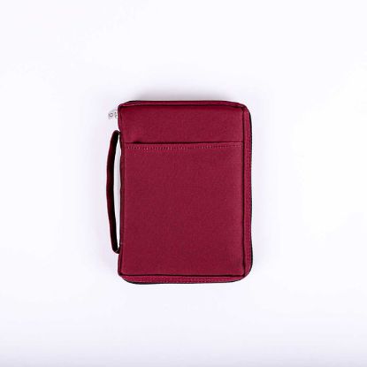 Picture of Bible Cover Canvas Burgundy Plain Medium
