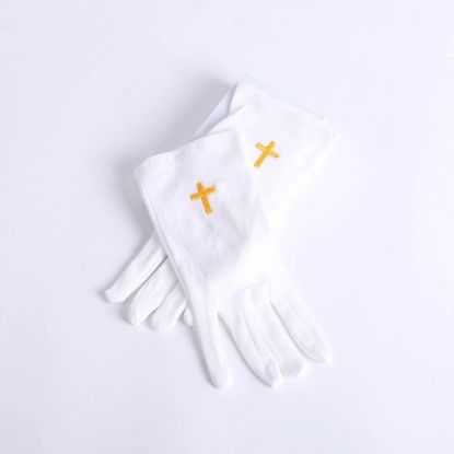 Picture of Glove White W/Gold Cross Small