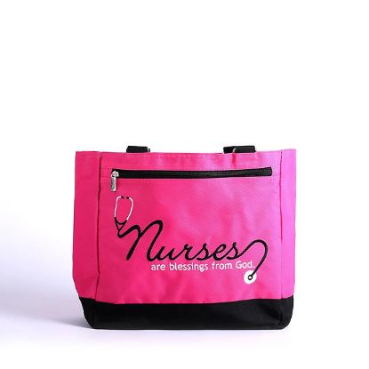 Picture of Tote Canvas Nurses Are Blessings Magenta