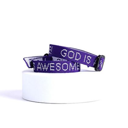 Picture of Bracelet Woven God Is Awesome Purple PK25