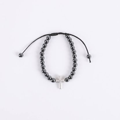 Picture of Bracelet Cross Hematite Adjustable