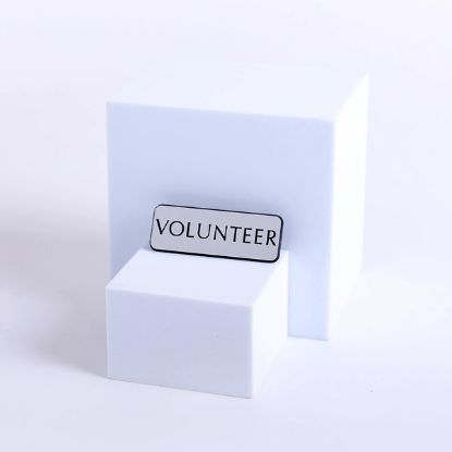 Picture of Badge Engraved Contemporary Volunteer Silver Pin