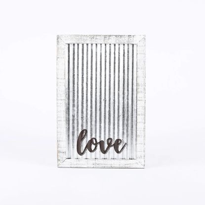 Picture of Wall Decor Corrugated Tin Love    18X11.75X.5