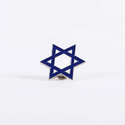Picture of Lapel Pin Star of David Blue & White