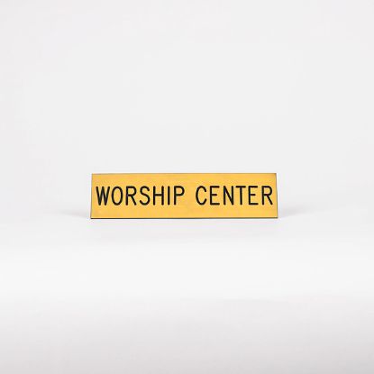Picture of Sign Engraved Worship Center Adhesive Back Gold